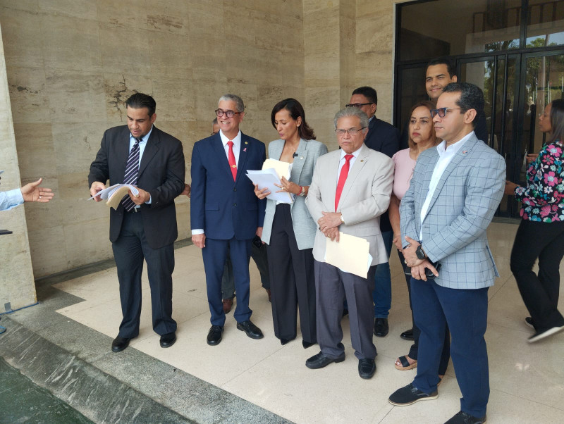 Dirigentes del Colegio Médico acudieron ayer al Congreso Nacional.