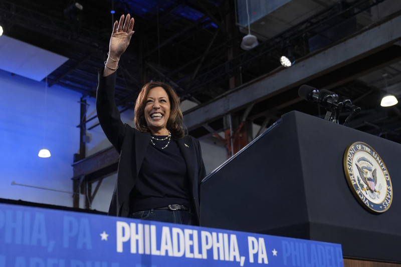 La candidata presidencial demócrata a la vicepresidenta, Kamala Harris