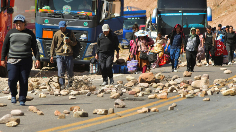 Los cortes de vías incomunican al departamento de Cochabamba, en el centro de Bolivia, donde Evo Morales tiene su base política.