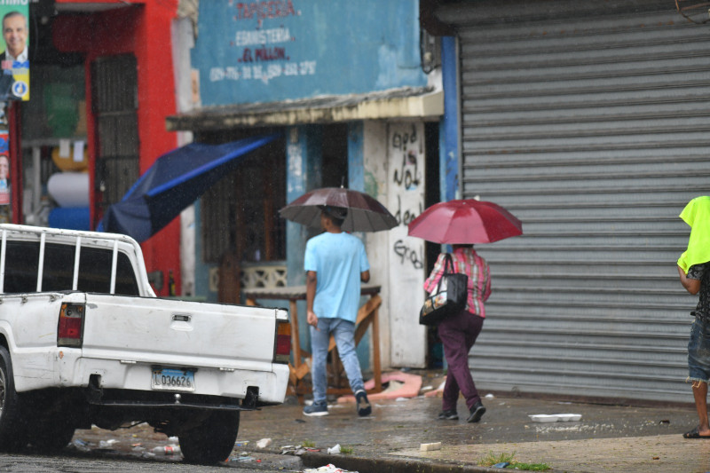 Fotografía muestra lluvias registradas en la capital dominicana.