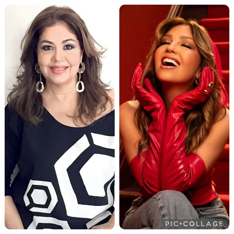 Olga Lara y Thalía. La mexicana, a la derecha, le grabó una canción navideña a la dominicana.