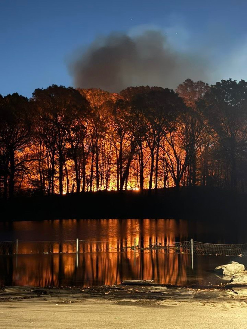 Incendio en el área forestal del distrito de Brooklyn, en la ciudad de Nueva York