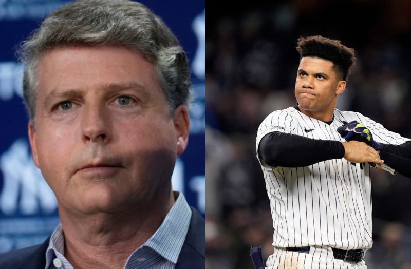 Hal Steinbrenner y Juan Soto