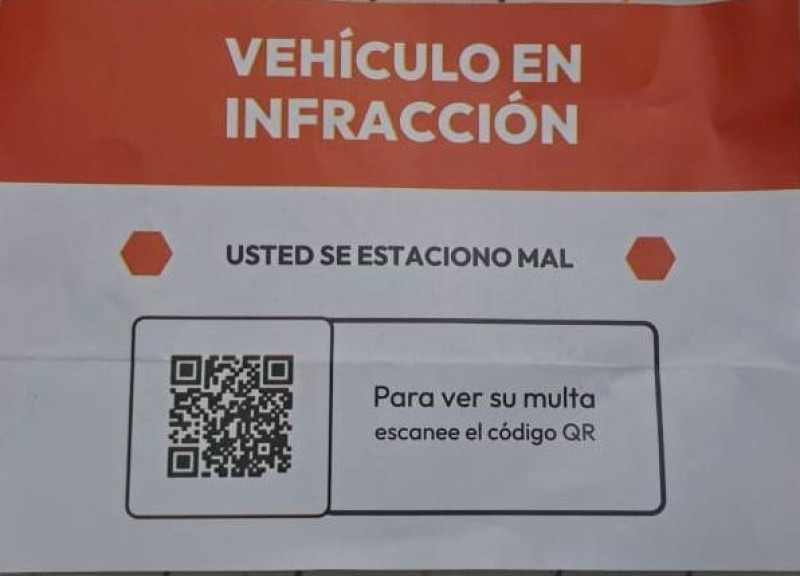 Aviso: vehículo en infracción