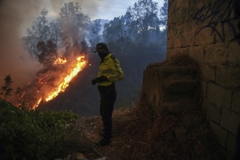 Incendios se expanden en una zona boscosa del barrio Guápulo de Quito