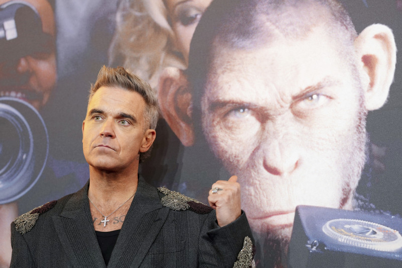 Robbie Williams posa para los fotógrafos