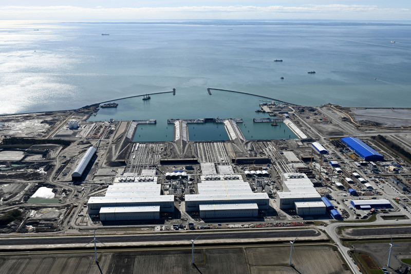 Fabrica de elementos del túnel en zona portuaria de Rødbyhavn