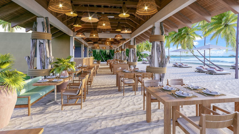 Restaurante de playa del hotel Zel Punta Cana.