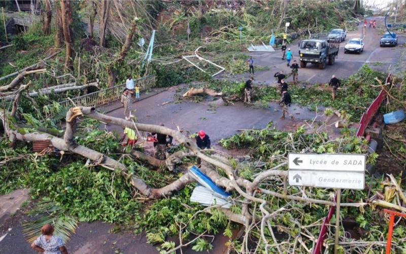 Imagén proporcionada por el Ministerio del Interior francés después de que la isla fuera azotada por su peor ciclón en casi un siglo.