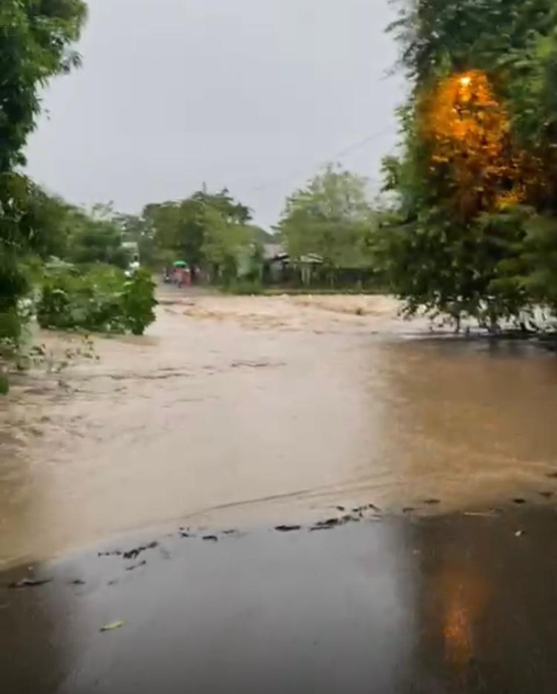 Inundación en Puerto Plata producto de las lluvias.