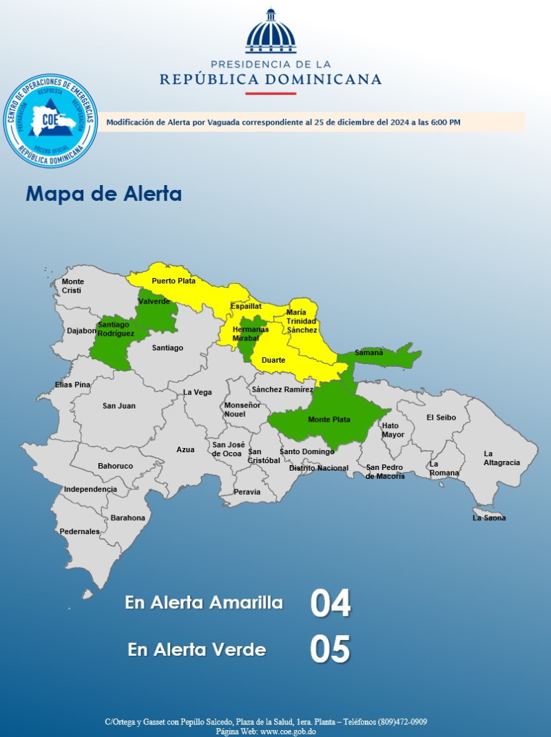 Unas nueve provincias bajo alerta meteorológica