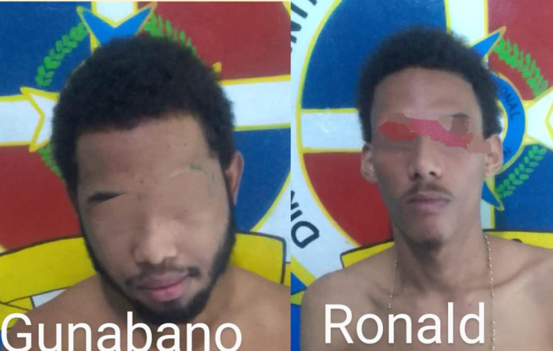 Fotografía muestra a Gunabano y Ronald, delincuentes detenidos en Barahona.