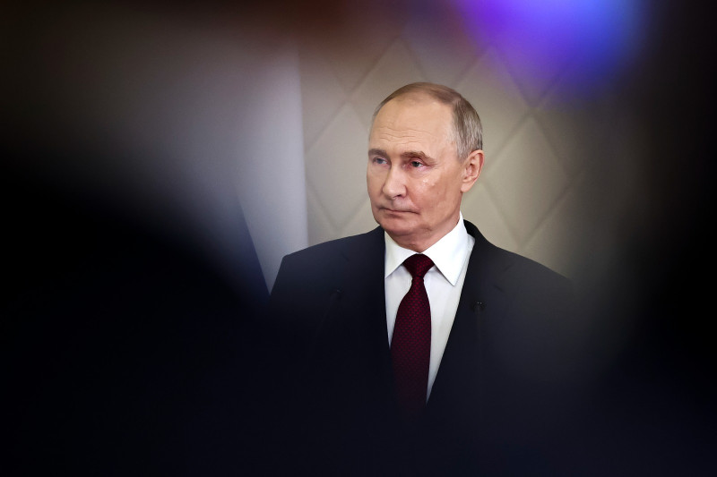 El presidente ruso Vladímir Putin en la cumbre de la Organización del Tratado de Seguridad Colectiva, el 28 de noviembre de 2024, en Astana, Kazajistán.