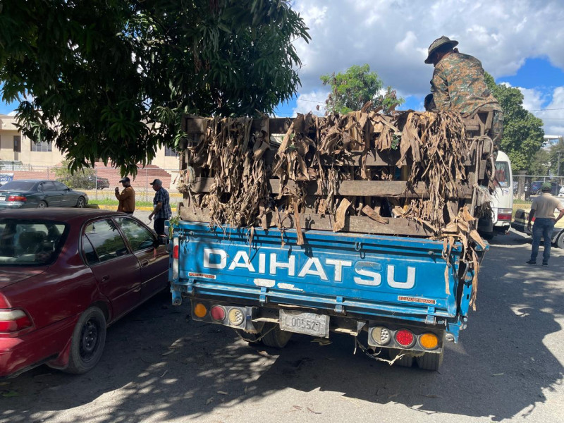 Vehículo donde se transportaban los haitianos