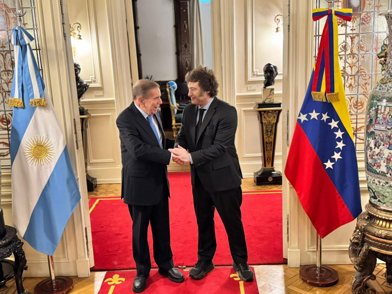 Edmundo González y el presidente de Argentina Javier Milei