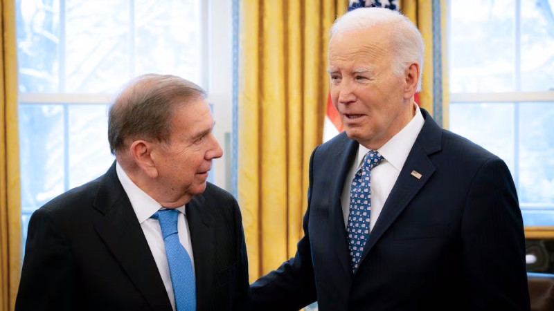 El autoproclamado presidente electo de Venezuela, Edmundo González, se reunió ayer con el presidente de Estados Unidos, Joe Biden.