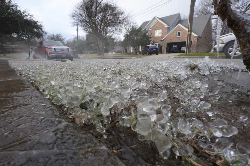 llegada de una tormenta invernal al norte de Texas