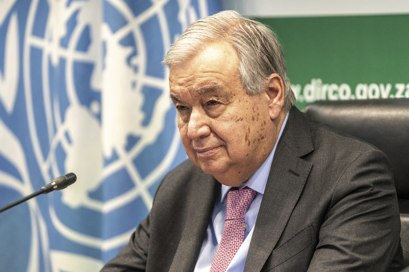 El secretario general de Naciones Unidas Antonio Guterres en Pretoria, Sudáfrica, el 11 de diciembre del 2024. (AP foto/Shiraaz Mohamed)