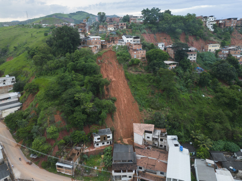 Vista aérea del deslizamiento.