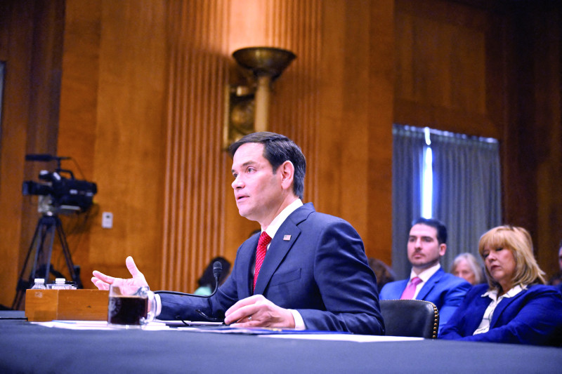 El senador Marco Rubio, durante su audiencia ante el Comité de Relaciones Exteriores del Senado de EE.UU.