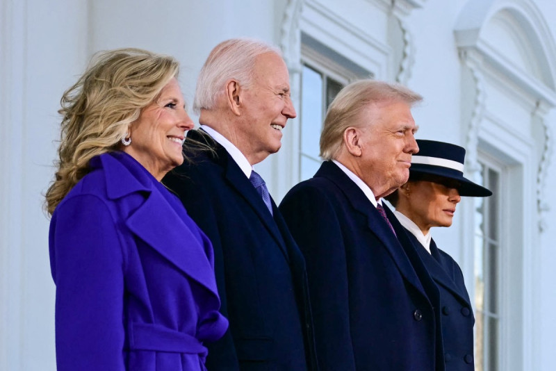 Joe Biden, Jill Biden,  Donald Trump y a Melania Trump