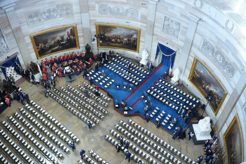 Una vista de los asientos vacíos en la Rotonda del Capitolio