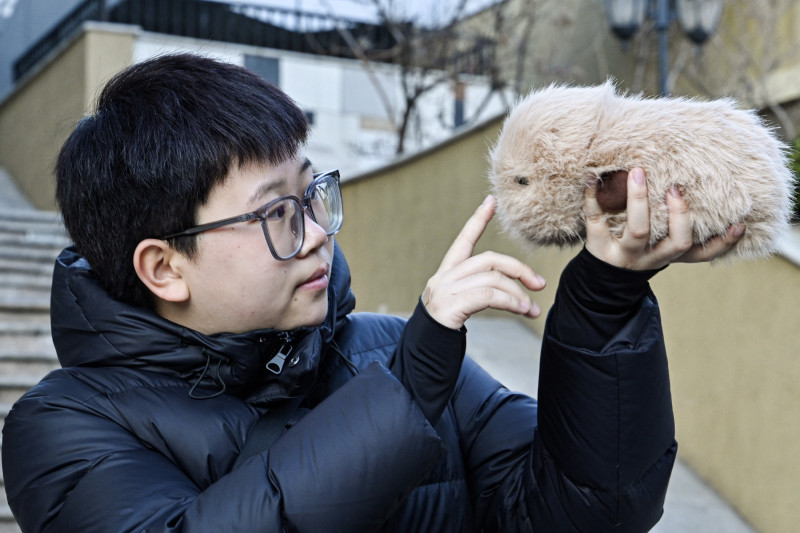 BooBoo, un robot peludo que parece un conejillo de India creado por la empresa Hangzhou Genmoor Technology