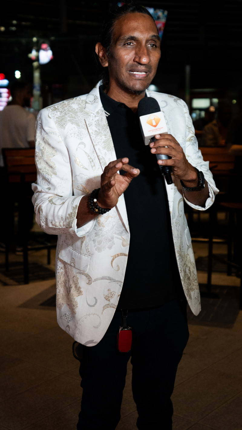 Francis Disla "El Indio" en la rueda de prensa previa al estreno.