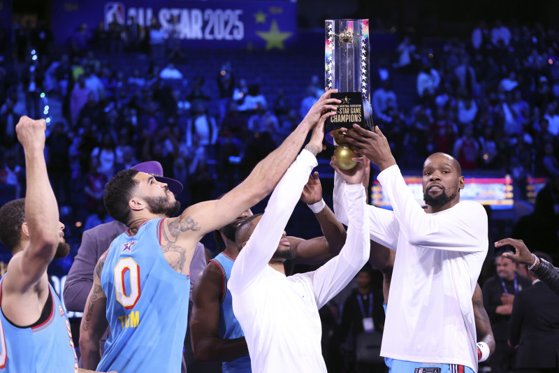 Kevin Durant, Damian Lillard, Jayson Tatum y Stephen Curry