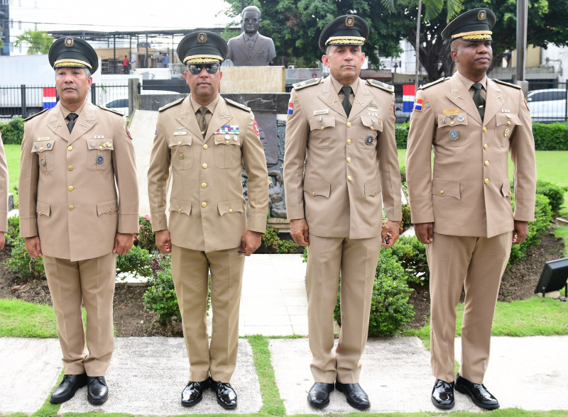 Los coroneles Robert Acevedo, Víctor Hugo de los Santos, Pascual González y Oscanio Liriano González.