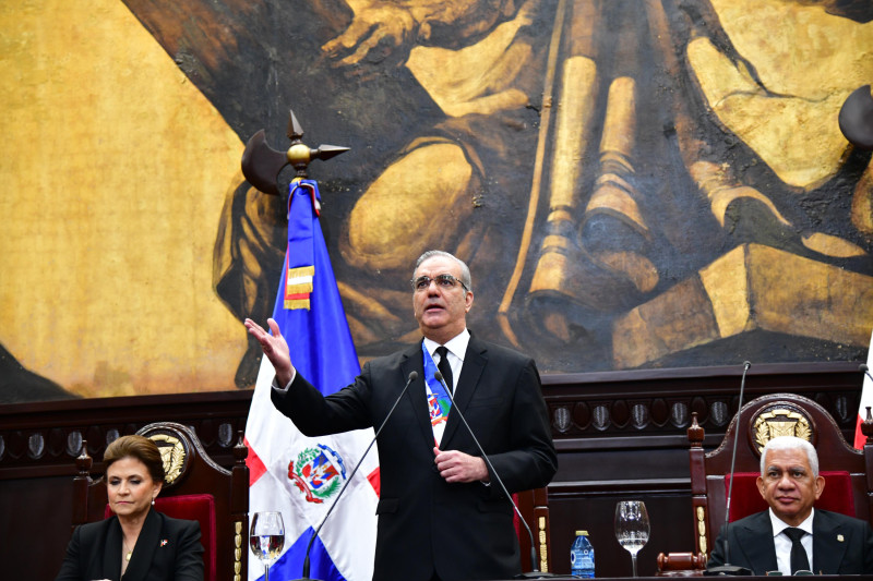 Fotografía muestra al presidente Luis Abinader en su quinta rendición de cuentas.