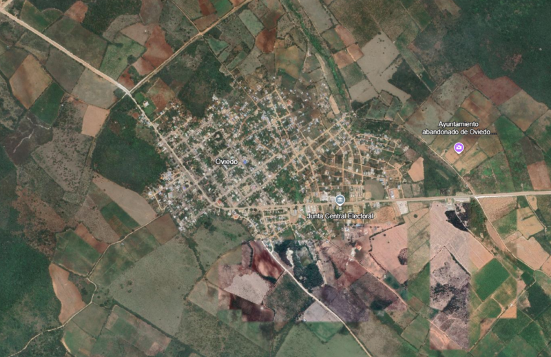 Imagen satelital del municipio de Oviedo, provincia Pedernales, al Sur del país.