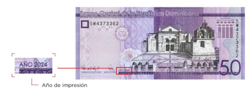 El billete de 50 pesos dominicanos de 2024