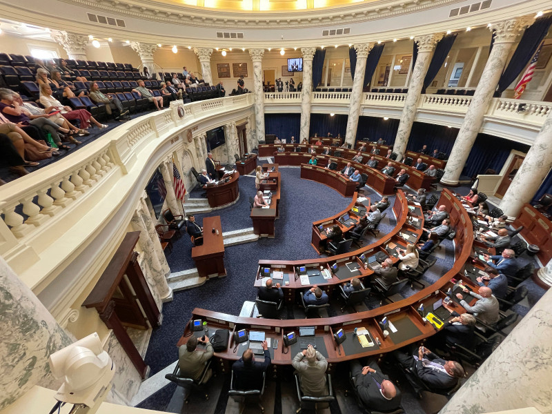 Esta fotografía muestra el recinto de la Cámara de Representantes de Idaho, el 1 de septiembre de 2022, en Boise, Idaho.