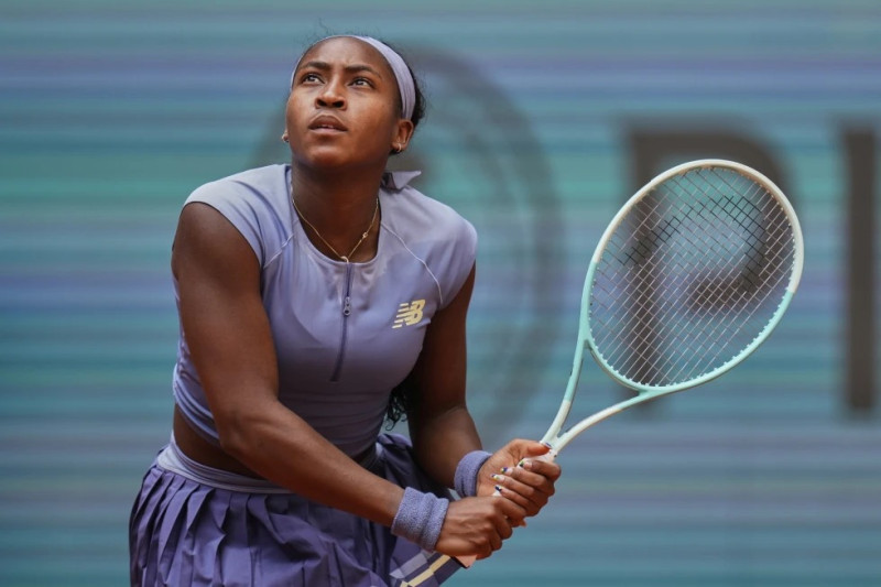 Coco Gauff durante su partido contra Mirra Andreeva en los cuartos de final del Abierto de Madrid, el miércoles 30 de abril de 2025.
