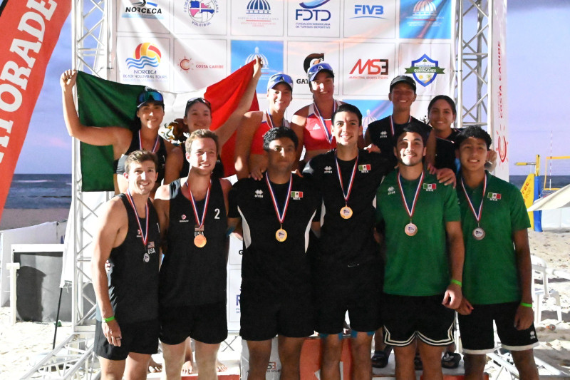 Duplas ganadoras en las ramas femenina y masculina del Circuito Norceca de Voleibol de Playa.