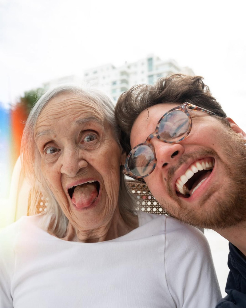 Tita y su nieto Stefano da Cunha.