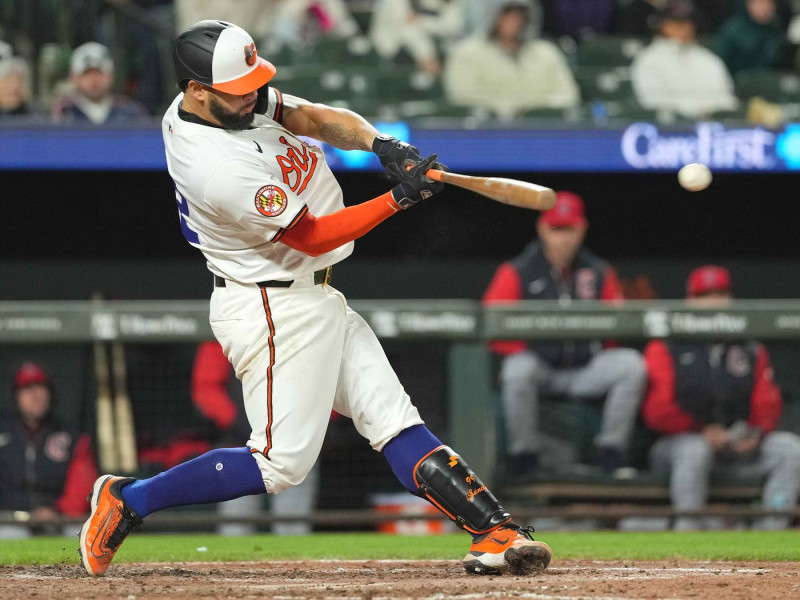 Gary Sánchez mientras disparaba el sexto grand slam de su carrera en el partido contra Anaheim.