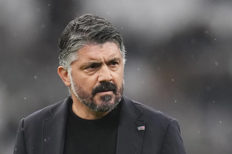 Foto del 9 de febrero del 2025, el entrenador del Marsella Gennaro Gattuso en el calentamiento del duelo de la liga francesa ante el Metz.