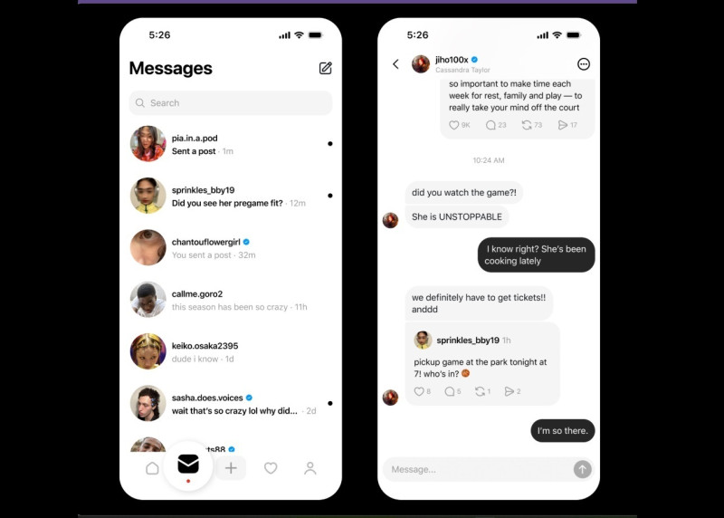 Mensajes directos en Threads
