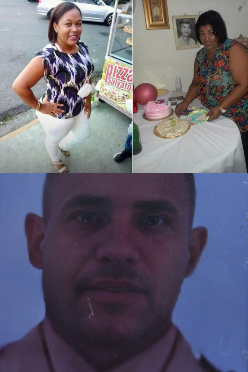 Elaina Erenia Galarza Cabrera, de 35 años, su madre Beatriz Cabrera Reyes, de 65 y el homicida el  capitán del Ejército de la República Dominicana (ERD), Samuel Mora Alcántara, de 49, .