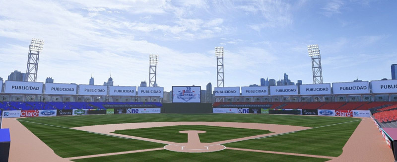 Maqueta del estadio Quisqueya Juan Marichal con los posibles nuevos siete mil asientos detrás de los jardines izquierdo y derecho, igual que en el Estadio Cibao.