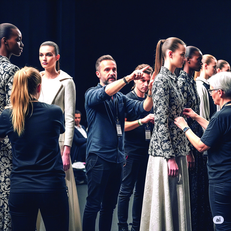 Estilista en desfile de moda