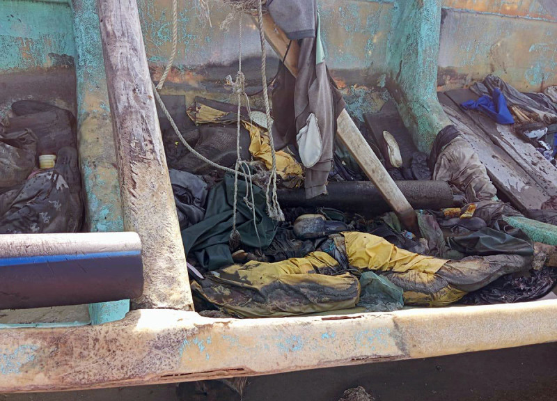 Restos del naufragio de africanos en aguas dominicanas.