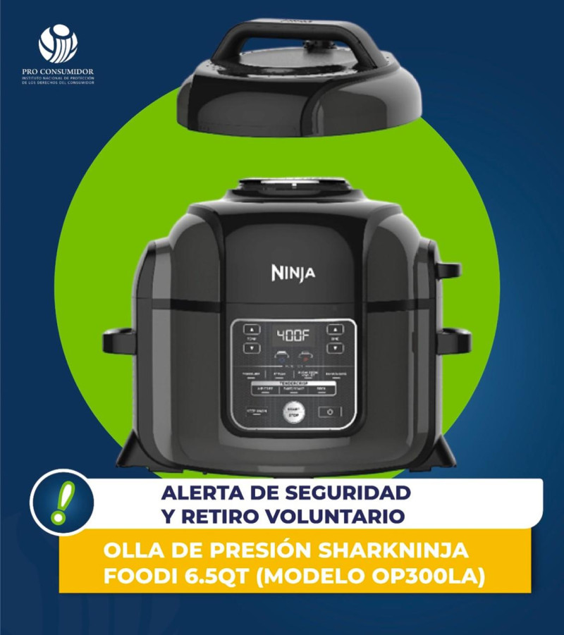 Olla de presión SharkNinja Foodi 6.5Qt, modeloOP300LA,