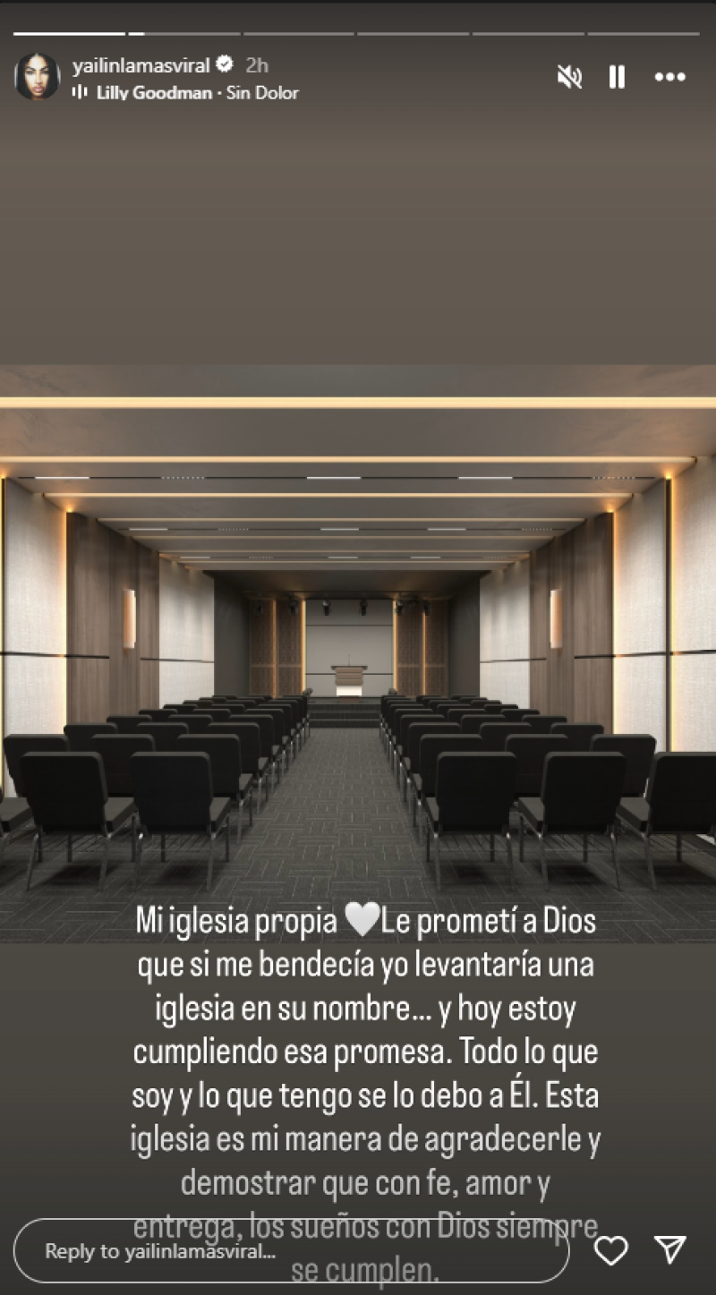 Historia de Instagram publicada por Yailin La Más Viral