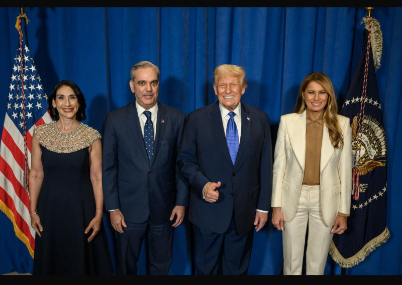 Raquel Peña, Luis Abinader, Donald Trump y Melania Trump.