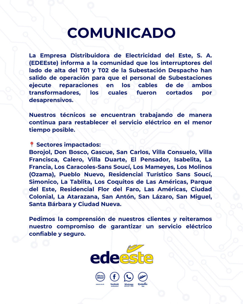 Comunicado de Edeeste