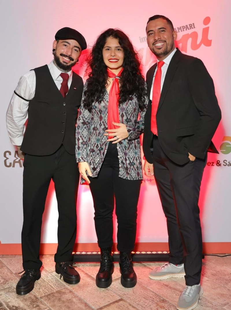 Julian David Tafur, Christina Torrealba y Jonathan Marte.