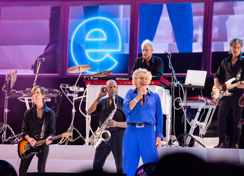Rod Stewart en el Estadio de Sóftbol del Centro Olímpico de Santo Domingo, como parte de su aclamada gira mundial de despedida “One Last Time".